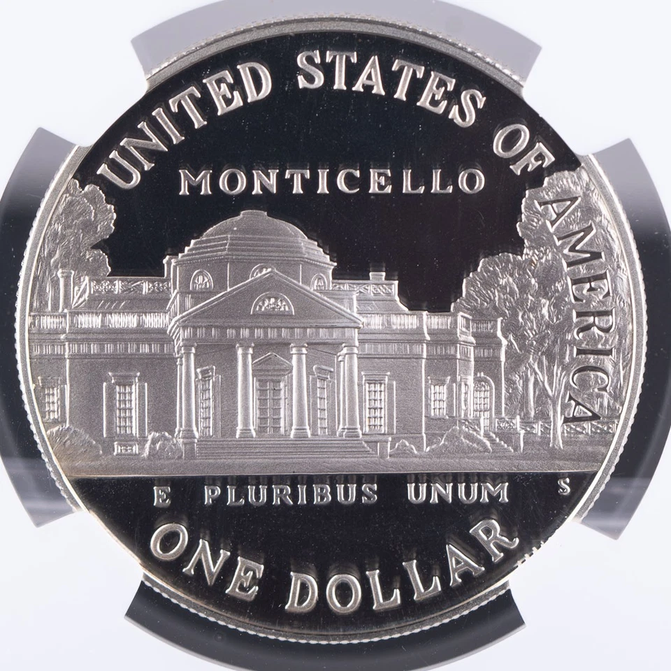 Certified 1993-S Silver $1 NGC PF69 UC Thomas Jefferson Architect of Democracy - Image 4 of 4