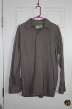 Red Kap SC30 Work Shirt Gray Button Front Industrial Uniform Mens L Regular