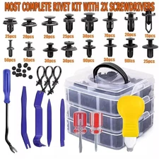 654 PCS Car Retainer Auto Fasteners Push Trim Plastic Clips Pin Rivet Bumper Kit