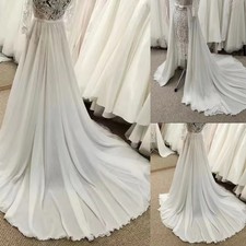 White Ivory Chiffon Wedding Detachable Skirt Removable Train for Wedding Dress