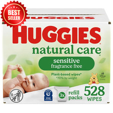Sensitive Baby Wipes 528ct Unscented Natural Care 99 Water Hypoallergenic 3pk