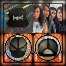 DEATH ANGEL ROCK BAND 🇬🇧 PATCHED BLACK FLAT BRIM SNAPBACK TRUCKER HAT🇺🇸