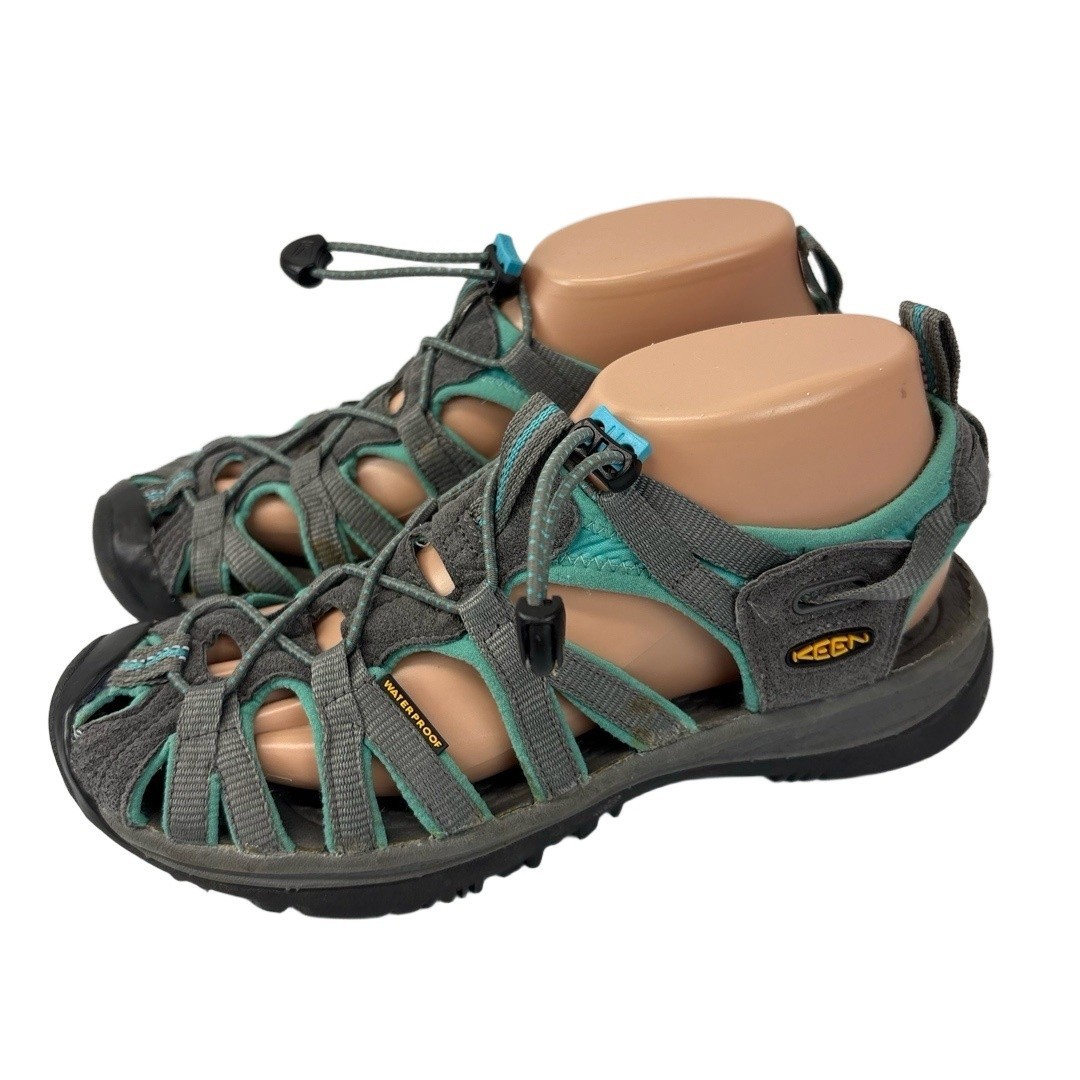 Sandali Keen donna taglia 8 Whisper impermeabili outdoor grigi con turchese escursionismo