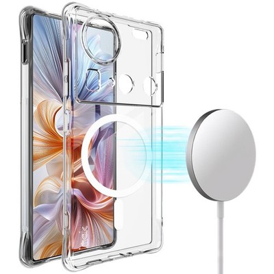 IMAK For ZTE nubia Z70 Ultra, Shockproof 4 Airbags Clear Magnetic Case Cover