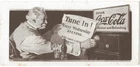 Vintage 1931 Coca Cola Ink Blotter -Slogan: Tune In! Every Wednesday NBC Coast