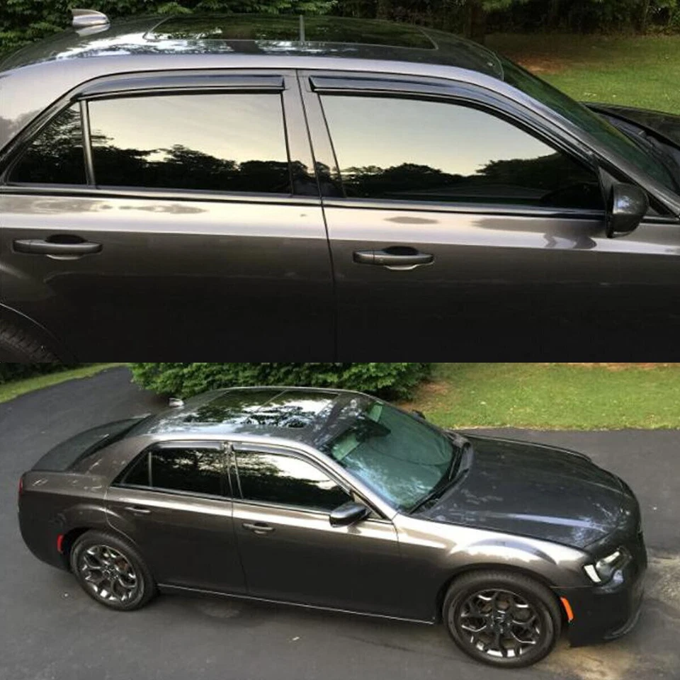 Para Chrysler 300 2011-2023 Viseras de ventana Pantalla de ventilación Protectores de lluvia Deflector de viento Foto 3 de 4