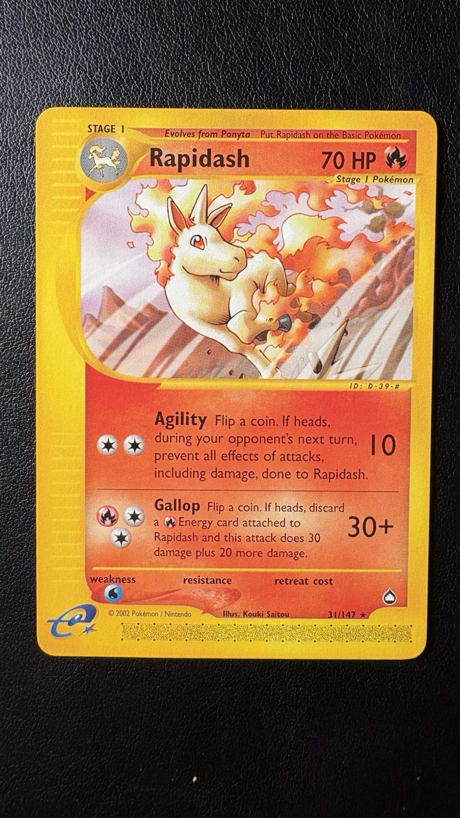 RAPIDASH - 31/147 - Aquapolis - Rare - Pokemon Card - NM