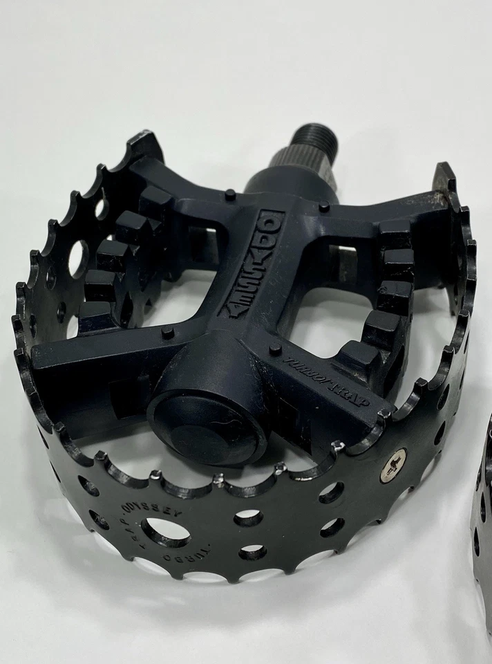Vintage Odyssey Turbo Trap BMX Racing Pedals Old Mid School Black 1/2 in 1990’s - Image 3 of 4