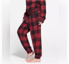 NWT SKIMS WOMEN'S COZY JOGGER KNIT SET, Red and Black plaid SIZE S/M B