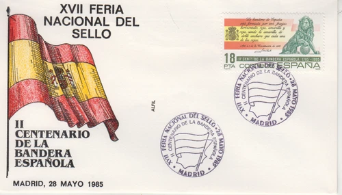 SPAIN : 1985  FDC/ COVER - SCOTT # 2412 - FLAGS