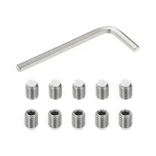 M10x12mm Nylon Tip Grub Screw Internal Hex Socket Head with Hex Key 10pc