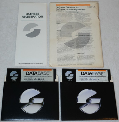 Dataease 1984 Software Solutions Information System Vintage Computer Software