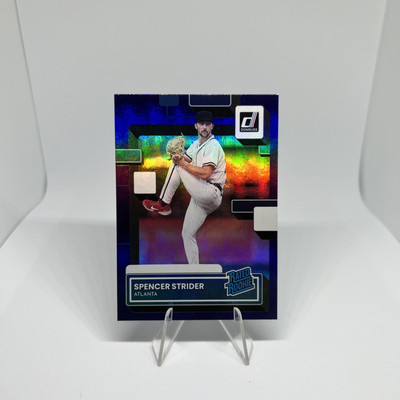 2022 DONRUSS #76 SPENCER STRIDER RATED ROOKIE PURPLE FOIL ATLANTA BRAVES