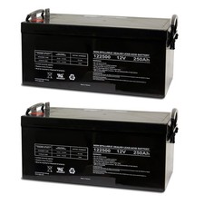 2x Exell 12V 250Ah 8D AGM Battery for Watercrafts Solar Power Storage