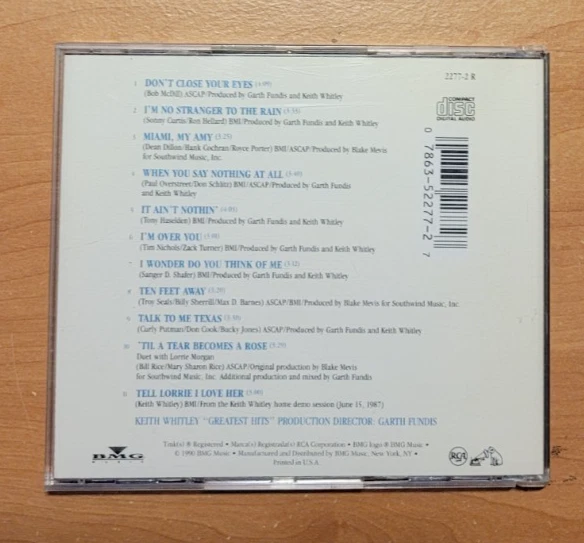 Keith Whitley - Greatest Hits - Versandrabatt ab zweiter CD - Bild 3 von 3