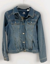 Lee Riders Indigo Stretch Denim Jean Trucker Jacket Women's Size Medium M