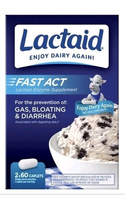 Lactaid Fast Act Lactose Intolerance Relief Caple, 120 Count