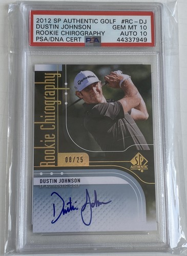 2012 SP Authentic Golf Dustin Johnson Rookie Chirography Auto 08/25 PSA 10 RC 