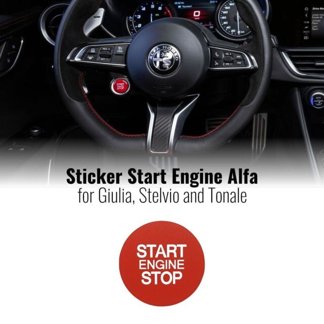 Adesivi Start Engine per Alfa Romeo Giulia Stelvio e Tonale Rosso Set da 2