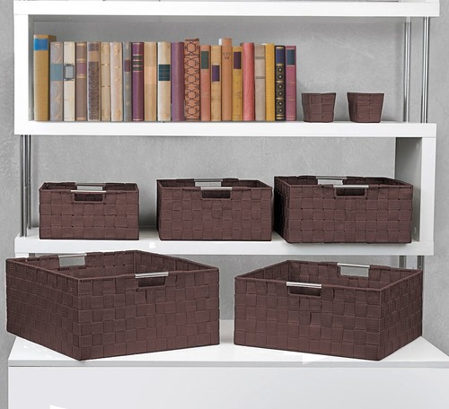 7-Pack Storage Box Set for Closet & Shelves - Woven Fabric Basket Organizer Bins - Picture 4 of 24