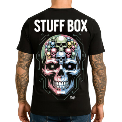 Stuff Box Herren TShirt Shirt Shirt Skull Stack schwarz STB-1417 S bis 5XL