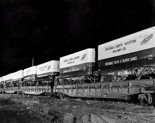 Chicago and North Western piggyback freight cars 1954 5 x 7 Photo
