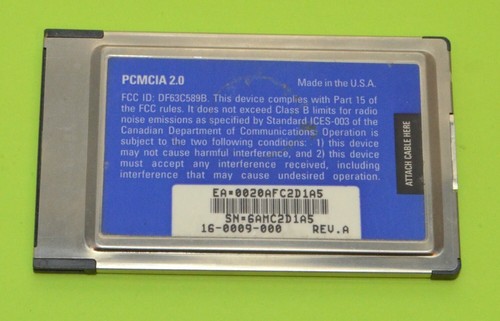 3Com Etherlink III Parallel Tasking PCMCIA Adapter Card *Used* 3C589B - 第 3/3 張圖片