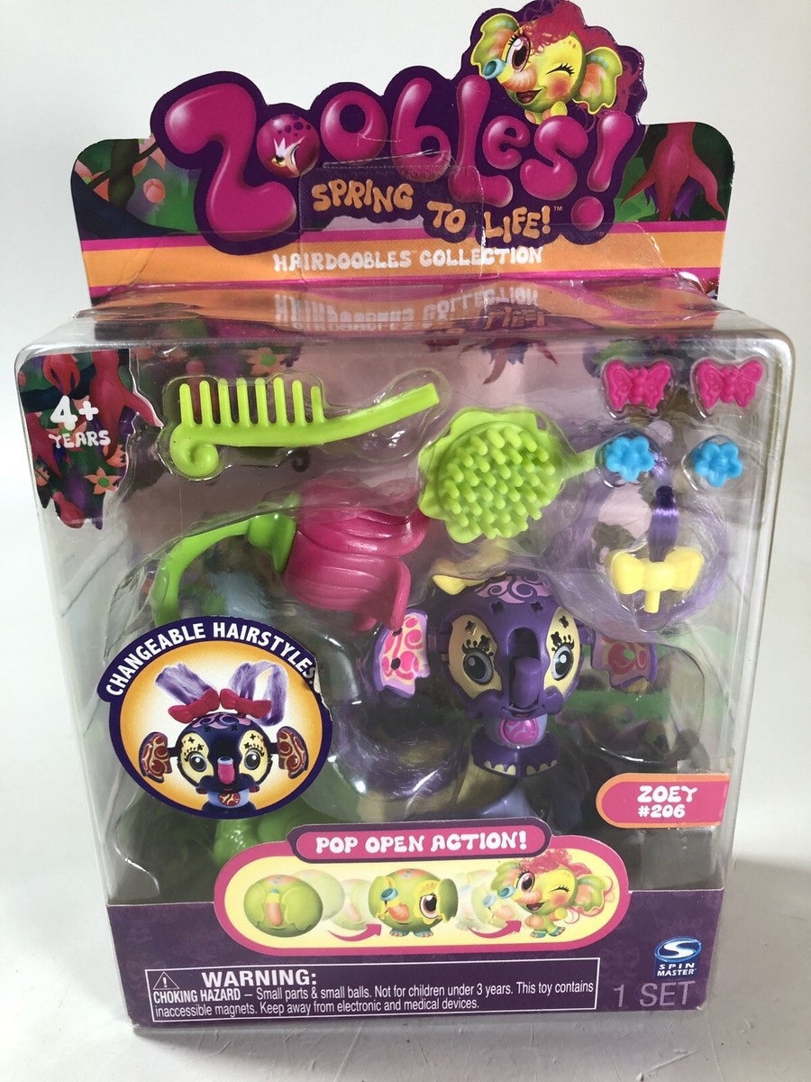 Zoobles Toy Spring To Life Hairdoobles Collection ZOEY # 206 SPIN