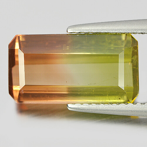 Turmalin dwukolorowy 4,99 ct. VVS ośmiokąt 13,5 x 7,4 mm. Klejnot naturalny nieogrzewany - Zdjęcie 4 z 4