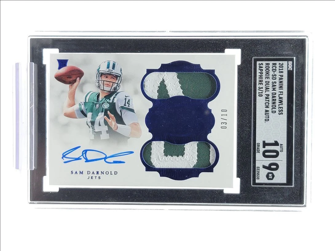 Sam Darnold Panini Flawless Rookie Dual Patch Autographs #SD Sapphire