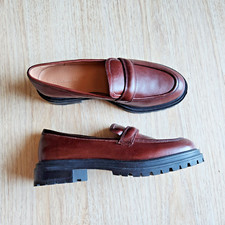 NWoB Madewell 158 The Bradley Chunky Lugsole Leather Loafer Cherry Wood US10.5
