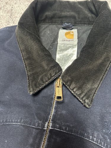 Vintage 90s Carhartt Mens Santa Fe Jacket J13 BLK Lined Detroit Blue Size XL - 第 12/20 張圖片