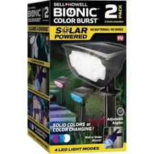 (6-2pk)-Bell+Howell Bionic ColorBurst LED Solar Yard Path Light Model: 8208