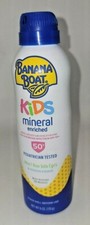 Banana Boat Kids Mineral Enriched Sunscreen Lotion Spray SPF 50+ 6 oz Exp 04/24 1.86 per gallon
