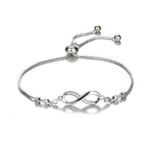 Authentic AVOB Gold/Silver Plated Women's Infinity Crystal Bracelet Endless Love Symbol