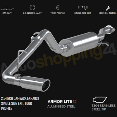MBRP S5046AL Single Side 2.5'' Exhaust System for 2004-2012 Colorado/Canyon