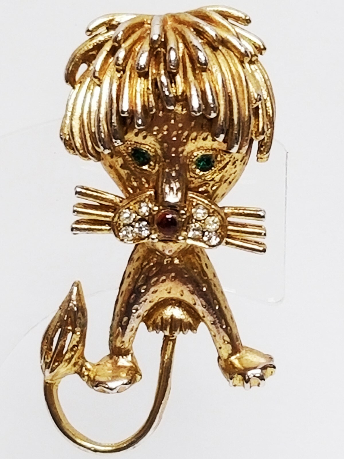 Vintage House of Borvani (HOBCO) Gold Tone Rhinestone… Gem