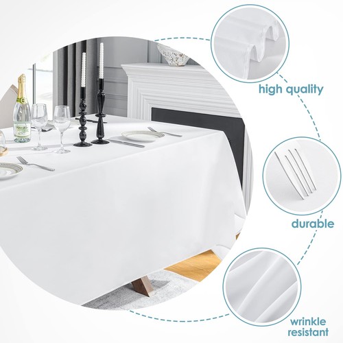 VidaFete Tablecloth 90 * 156inch 2pack Rectangle Table Cloth Polyester Stain ... - Picture 3 of 6