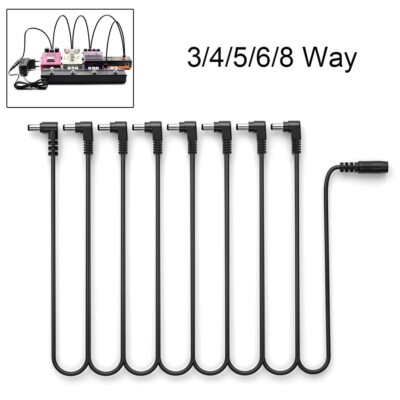 Pedal Daisy Chain Kabel Splitter Strom Versorgung 3/4/5/6/8 Weg Effekte