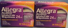 Allegra 24 Hour 180MG Allergy Tablets - 60 Tablets total exp 9/2026