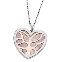 Goldmaid Collier Halskette Rosa Herz 925 Sterlingsilber Teils Rotvergoldet Neu