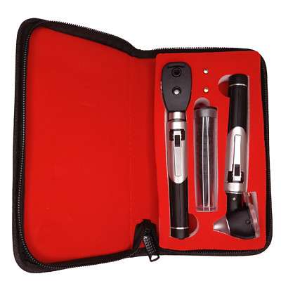 Professional Otoscope Ophthalmoscope Set   ENT Tool Kit with Black Case