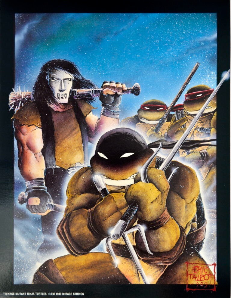 TEENAGE MUTANT NINJA TURTLES Print CASEY JONES & TMNT 1989 Mirage