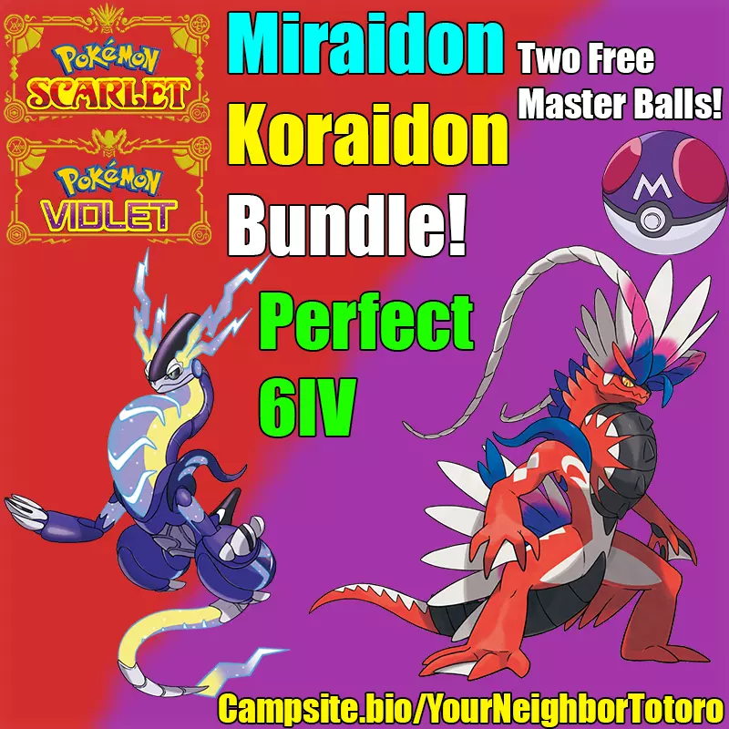 6IV MIRAIDON + KORAIDON 2 PACK, POKEMON SCARLET & VIOLET