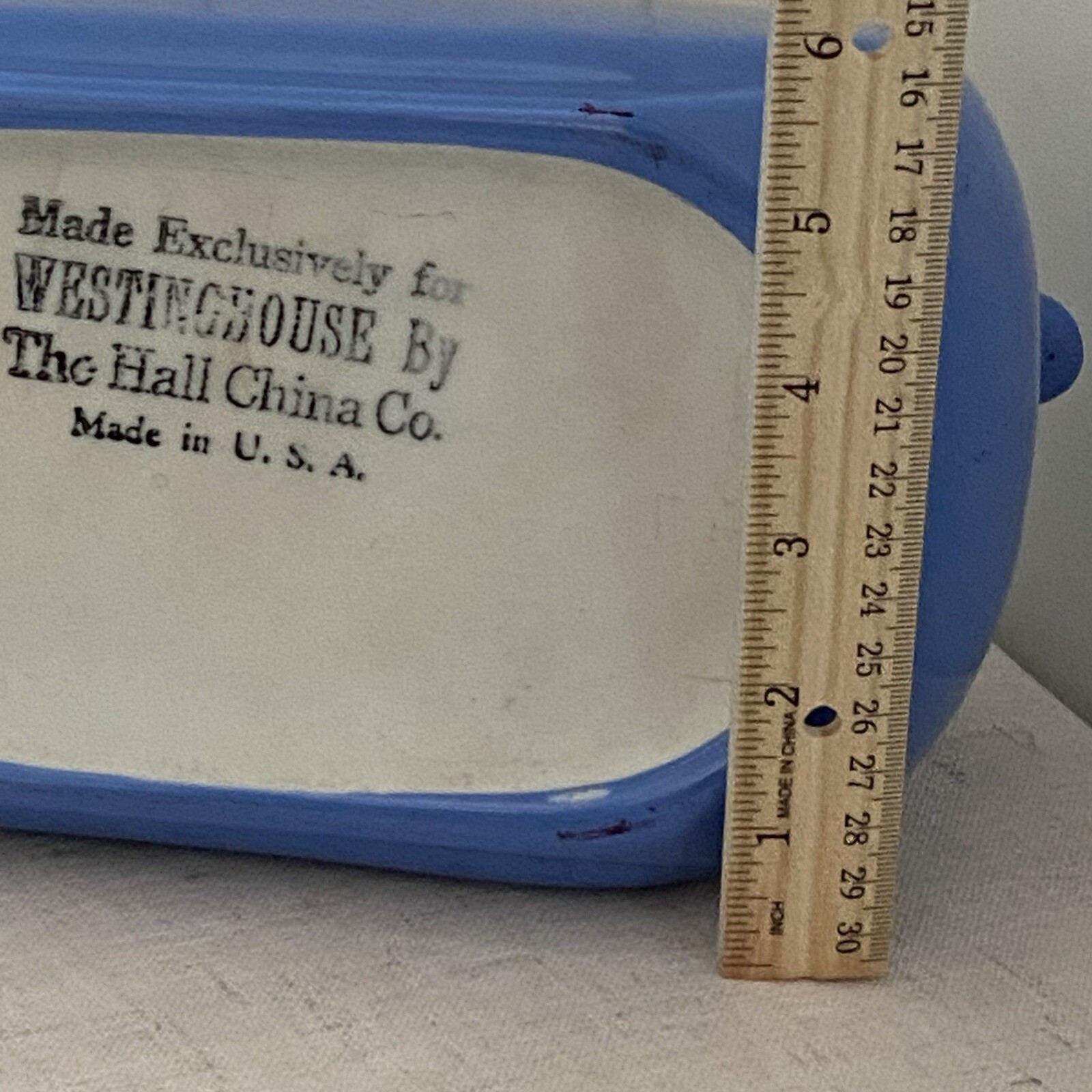 vintage Hall China Co USA Pitcher Westinghouse Streamline water jug blue 40s MCM