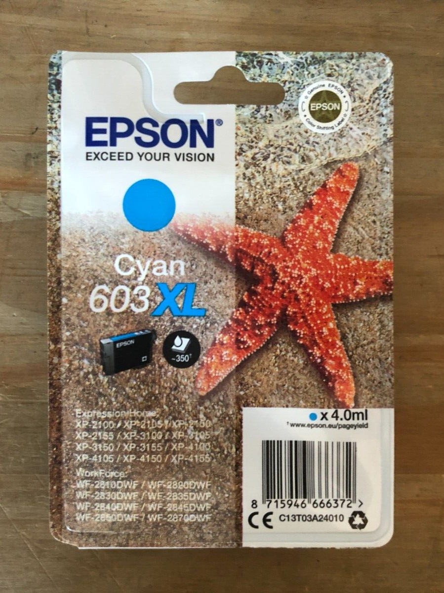 Genuine Epson 603XL Ink - CYAN / EXPRESSION HOME XP-2100 2105 3100 (INC VAT)