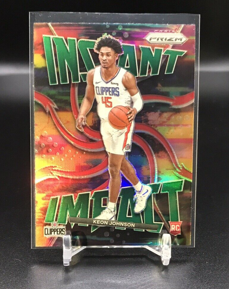 2021-22 Panini Prizm NBA Keon Johnson Instant Impact GREEN Prizm Parallel RC #5
