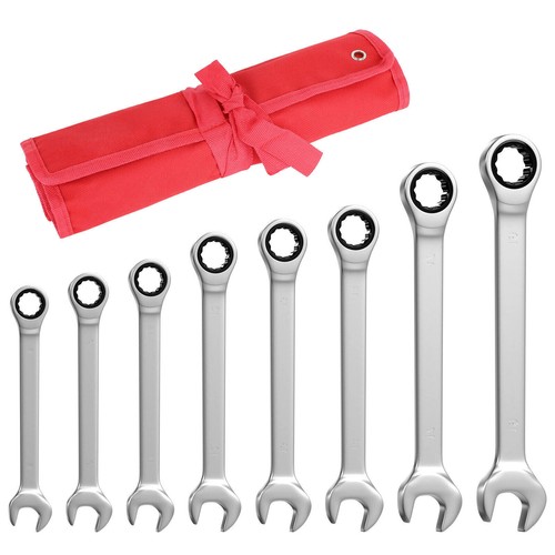 8/12pcs Metric Ratchet Spanner 8-19mm Combination Wrench Spanners Fixed/Flexible - Picture 21 of 24