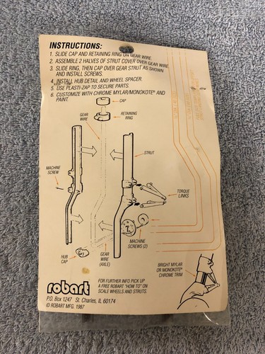 Robart Mfg Main Gear Strut Scale Landing Gear Offset Strut Covers ROB108 - Picture 3 of 3