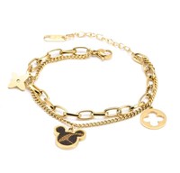 Micky Edelstahl Armband 18K Vergoldet